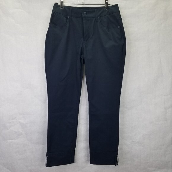 Tretorn Cropped Cuffed Pants Women's 4 Lightweight Pedal Pushers Golf Black NEW - Picture 1 of 16